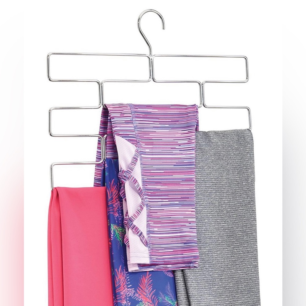 iDesign Legging & Scarf Holder in Silver Metal